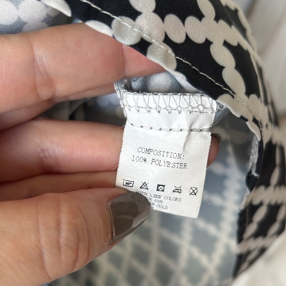 Black and White Geometric Men's Shirt - Picture 3 of 6